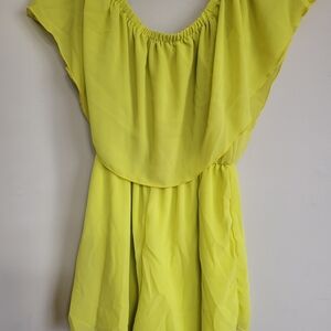 Fashion Nova Yellow Off-Shoulder Jumpsuit